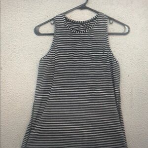 Striped Black and White Sleeveless Top